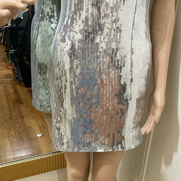 Endless Rose silver sequin embellishing pink feather strapless mini dress - Picture 12 of 14